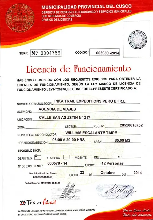 Licencia de Funcionamiento