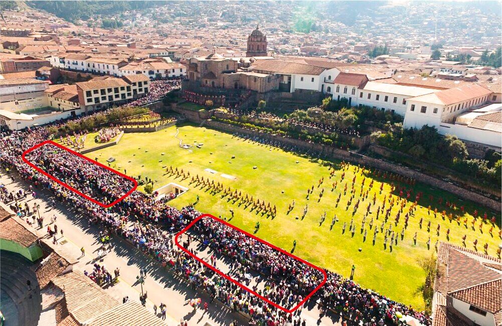 Inti Raymi, VIP zone on Qoricancha of Cusco