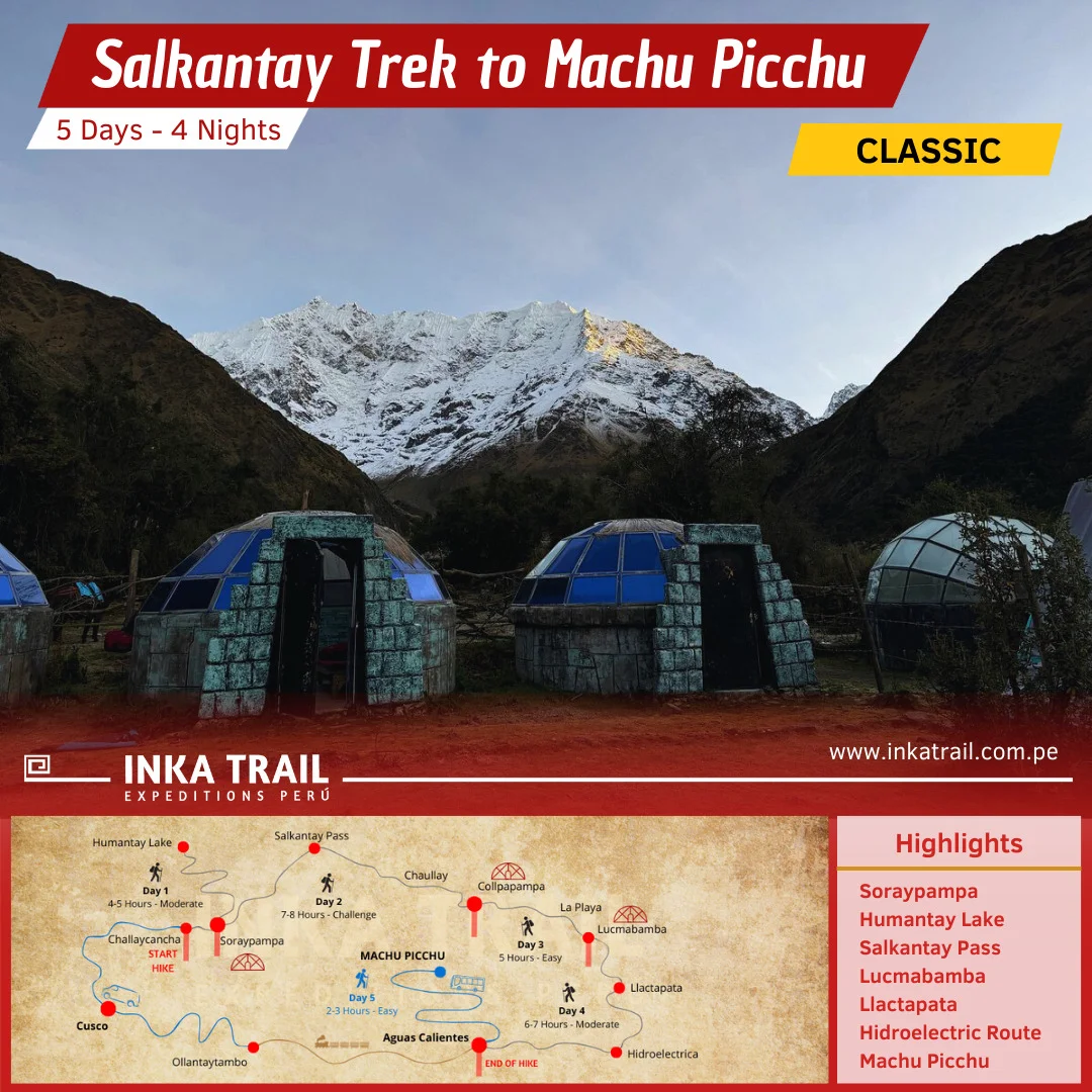 Trilha Inca Salkantay Sagrada até Machu Picchu em 5 Dias