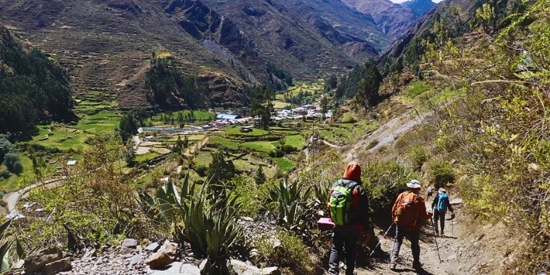 llamac town at huayhuash trek