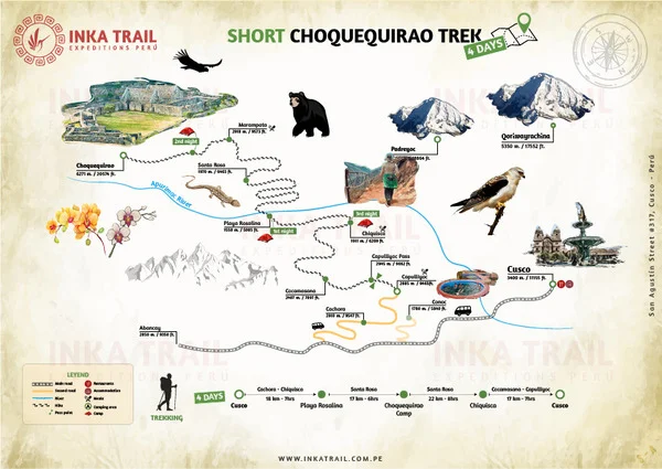 Choquequirao Trekking in 4 days map