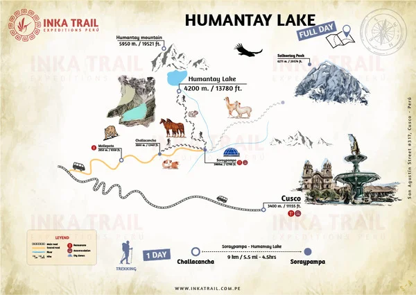 Hiking Humantay lake (Soraypampa) Full Day map
