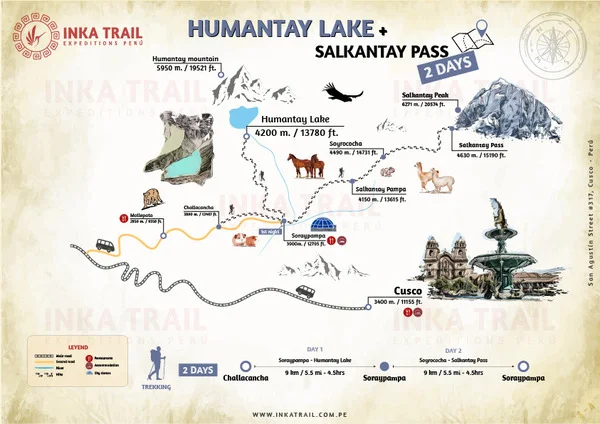 Humantay Lake + Salkantay Pass in 2 days map