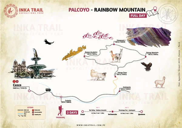 The Rainbow Mountain “Palcoyo” Full Day map