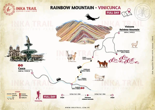 Rainbow Mountain “Vinicunca” Full day map